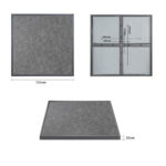 Bolero Black Brushed Mix Outdoor-Tischplatte aus gehärtetem Glas, quadratisch, graue Zierleiste, 700 mm – Bild 2