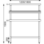 Vogue Edelstahl Arbeitstisch mit Aufsatz 120cm – Bild 7