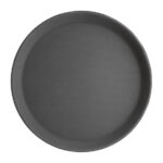 Olympia Kristallon rutschfestes Tablett aus Polypropylen rund schwarz 356mm – Bild 3