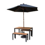 Bolero Stahl- und Akazienholzbänke 100cm (2 Stück) – Bild 2