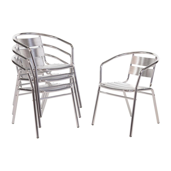 download_g83l-qv.jpg Bolero Bistrostühle mit gerundeter Armlehne Aluminium (4 Stück) – Bild 1