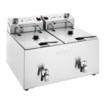 Buffalo Doppelfritteuse mit Timer 2x8Ltr
