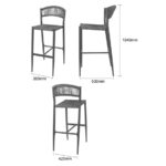 Bolero Eden PE Twist Rattan Outdoor Barhocker Charcoal (2 Stück) – Bild 5
