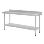 Vogue Edelstahl Arbeitstisch mit Aufkantung und Regalboden 180 x 60cm – Bild 7