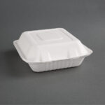 Fiesta Compostable kompostierbare Menüboxen aus Bagasse mit Klappdeckel 3-geteilt (200 Stück) – Bild 4