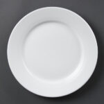 Olympia Whiteware Teller mit breitem Rand 25cm (12 Stück) – Bild 2
