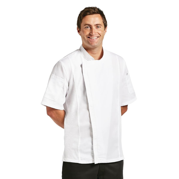download_gxmm-87.jpg Chef Works Springfield Reißverschluss Herren Chefs Jacke Weiß S – Bild 1