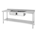 Vogue Doppelspüle mit zwei Abtropfflächen 2100mm