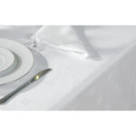 Mitre Luxury Luxor Tischdecke Efeublatt Weiß 1780 x 3650mm