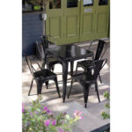 Bolero Bistro Stahl Beistellstühle Schwarz (4 Stück) – Bild 10