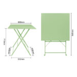 Bolero Square Pavement Style Klapptisch aus Stahl hellgrün 600 mm – Bild 9