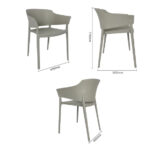 Bolero Lorenzo Cafe Stühle Medium Grau (2 Stück) – Bild 5