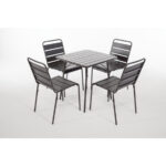Bolero quadratischer Bistrotisch Stahl grau 70cm – Bild 6