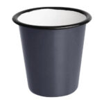 Olympia emaillierte Becher grau-schwarz 31cl (6 Stück)