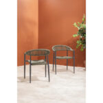 Bolero Eden PE Twist Rattan Outdoor Armstuhl Grün (4 Stück) – Bild 8