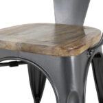 Bolero Bistro Curve Stühle Mit Mango-Holz-Sitzauflage Gunmetal (4 Stück) – Bild 3