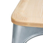 Bolero Bistro Stühle aus verzinktem Stahl mit Holzsitz (4 Stück) – Bild 4