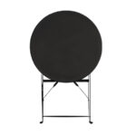 Bolero Perth Schwarzer Bürgersteig-Stil Stahl Tisch Rund 600mm – Bild 4