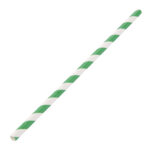 Fiesta Compostable Kompostierbare Papiertrinkhalme grün geringelt (250 Stück) – Bild 2
