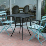 Bolero quadratischer Bistrotisch in schlankem Design Stahl schwarz 70cm – Bild 7