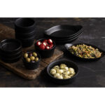 Olympia Rustic ovale Gratinschälchen schwarz 20,4 x 11,8cm (6 Stück)