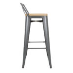 Bolero Bistro Hochbarstuhl mit Holzsitz grau (4 Stück) – Bild 3
