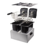 Tristar Doppelkorb-Fritteuse FR-6937 - 2 x 3 ltr Edelstahl – Bild 3