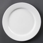 Olympia Whiteware Teller mit breitem Rand 28cm (6 Stück) – Bild 2