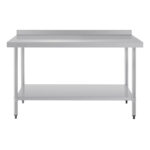 Vogue Edelstahl Arbeitstisch mit Aufkantung und Regalboden 150 x 60cm – Bild 4