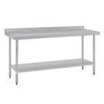 Vogue Edelstahl Arbeitstisch mit Aufkantung und Regalboden 180 x 60cm – Bild 6
