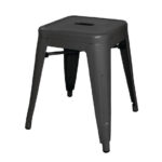 Bolero Bistro niedrige Bistrohocker aus Stahl Sitzhöhe 46cm (4 Stück) – Bild 2