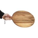 Olympia rundes Servierbrett Akazienholz mit Griff 35,5cm – Bild 6