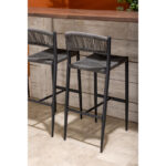 Bolero Eden PE Twist Rattan Outdoor Barhocker Charcoal (2 Stück) – Bild 6