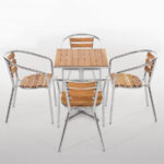 Bolero quadratischer Tisch Eschenholz 1 Bein 60cm – Bild 5