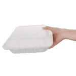Fiesta Compostable kompostierbare Menüboxen aus Bagasse mit Klappdeckel 23,6cm (200 Stück) – Bild 6