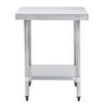 Vogue Edelstahl Arbeitstisch mit Regalboden 60 x 60cm – Bild 4