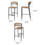 Bolero Eden PE Twist Rattan Outdoor Barhocker Natur (2 Stück) – Bild 5
