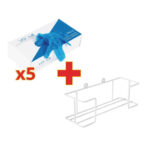 VORTEILSPACKUNG x5 Vinyl Einmalhandschuhe blau gepudert M mit GRATIS Halterung (500 Stück) – Bild 4
