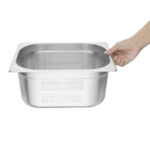 Vogue GN-Behälter Edelstahl 15cm GN1/2 gelocht – Bild 4