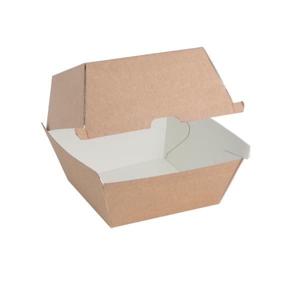 download_m926-ed.jpg Fiesta Compostable kompostierbare Burgerboxen aus Kraftpapier groß 112mm (150 Stück) – Bild 1