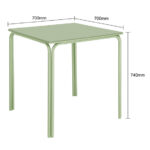 Bolero Adeline Stahl Quadratischer Tisch 700mm Hellgrün – Bild 4