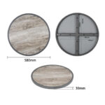 Bolero Fiberglas-Tischplatte, rund, Holzoptik, 580 mm – Bild 4
