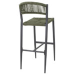 Bolero Eden PE Twist Rattan Outdoor Barhocker Grün (2 Stück) – Bild 3