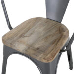 Bolero Bistro Curve Stühle Mit Mango-Holz-Sitzauflage Gunmetal (4 Stück) – Bild 4