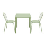 Bolero Adeline Stahl Quadratischer Tisch 700mm Hellgrün – Bild 3