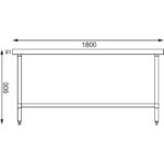 Vogue Central Island Zubereitungstisch aus Edelstahl 180cm – Bild 6
