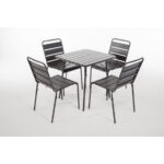 Bolero Bistrostühle Stahl grau (4 Stück) – Bild 3
