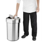 Bolero gebürsteter Stahlbehälter mit Schwingdeckel 70Ltr – Bild 5