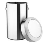 Bolero gebürsteter Stahlbehälter mit Schwingdeckel 70Ltr – Bild 4