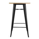 Bolero Bistro Bartisch mit Holzplatte schwarz – Bild 3
